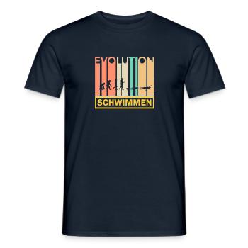 Cadeau de sports nautiques de natation · Evolution - T-shirt homme - marine - Devant - AI Model Male 178 light (178cm)