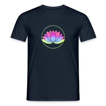 Lotus Yoga Tshirt - Männer T-Shirt - Navy - Vorne - AI Model Male 178 light (178cm)