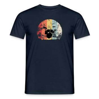 Schlagzeug Drummer Retro Grunge Geschenk trommeln - Männer T-Shirt - Navy - Vorne - AI Model Male 178 light (178cm)