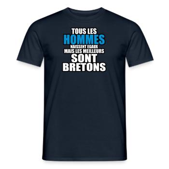 les meilleurs sont bretons - T-shirt homme - marine - Devant - AI Model Male 178 light (178cm)