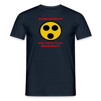 Sehbehindert/Sehgestört - Männer T-Shirt - Navy - Vorne - AI Model Male 178 light (178cm)