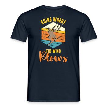 DerWind blässt wohin gehen wir KITEN - Männer T-Shirt - Navy - Vorne - AI Model Male 178 light (178cm)