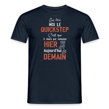 En vrai moi le quickstep hier aujourd hui demain - T-shirt homme - marine - Devant - AI Model Male 178 light (178cm)