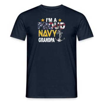 Proud Navy Grandpa - Stolzer Navy Opa - Männer T-Shirt - Navy - Vorne - AI Model Male 178 light (178cm)