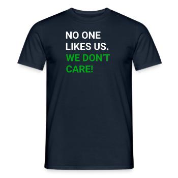 Personne ne nous aime - nous nous en fichons - T-shirt homme - marine - Devant - AI Model Male 178 light (178cm)