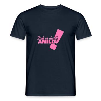 Prénom Amilia - T-shirt homme - marine - Devant - AI Model Male 178 light (178cm)