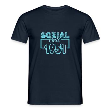 Social Worker 1951 - Men's T-Shirt - navy - Front - AI Model Male 178 light (178cm)