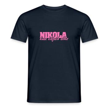 Frau Nikola - Männer T-Shirt - Navy - Vorne - AI Model Male 178 light (178cm)