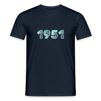 Glace 1951 - T-shirt homme - marine - Devant - AI Model Male 178 light (178cm)