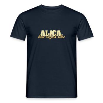 Frau Alica - Männer T-Shirt - Navy - Vorne - AI Model Male 178 light (178cm)