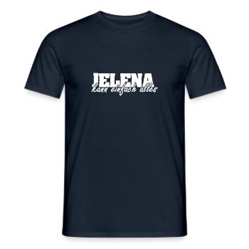 Jelena as a woman - Men's T-Shirt - navy - Front - AI Model Male 178 light (178cm)