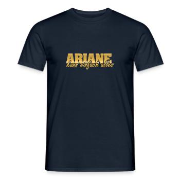Ariane als Frau - Männer T-Shirt - Navy - Vorne - AI Model Male 178 light (178cm)