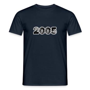 Jahr 2005 - Männer T-Shirt - Navy - Vorne - AI Model Male 178 light (178cm)