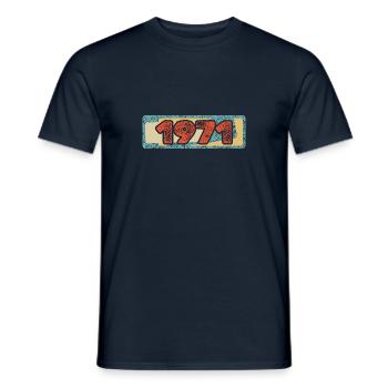 Year 1971 - Men's T-Shirt - navy - Front - AI Model Male 178 light (178cm)
