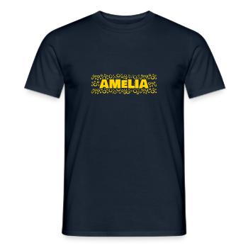 First name Amelia - Men's T-Shirt - navy - Front - AI Model Male 178 light (178cm)