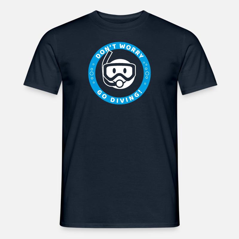 HappyDiverMitText - Männer T-Shirt - Navy