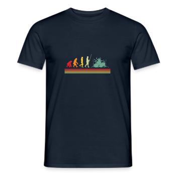Schlagzeuger Evolution Drummer Retro Schlagzeug - Männer T-Shirt - Navy - Vorne - AI Model Male 178 light (178cm)