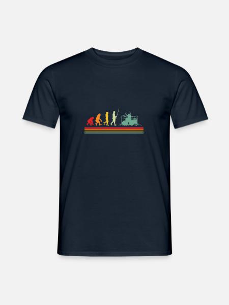 Drummer Evolution Drummer Retro Drums - Men's T-Shirt - navy