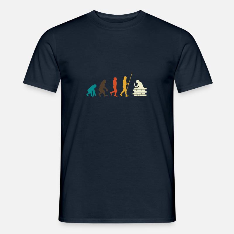Maurer Evolution Handwerker Bauarbeiter Geschenk - Männer T-Shirt - Navy