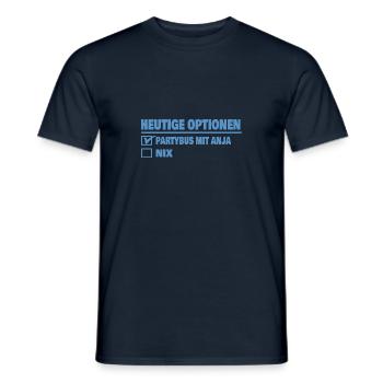 Optionen Partybus Anja - Männer T-Shirt - Navy - Vorne - AI Model Male 178 light (178cm)