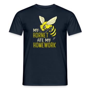 My Hornet Ate My Homework Funny Insect Wasp School - Männer T-Shirt - Navy - Vorne - AI Model Male 178 light (178cm)