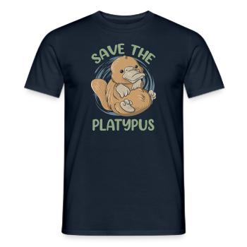 Save The Platypus Funny Platypus Animal - Männer T-Shirt - Navy - Vorne - AI Model Male 178 light (178cm)