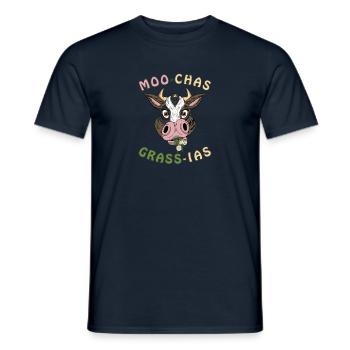MOO-CHAS GRASS-IAS Fille de ferme - T-shirt homme - marine - Devant - AI Model Male 178 light (178cm)