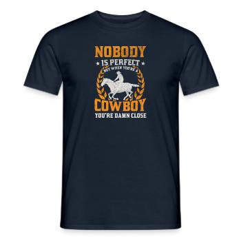 Wild West Western Rodeo Bull Riding Cowboy - T-shirt homme - marine - Devant - AI Model Male 178 light (178cm)