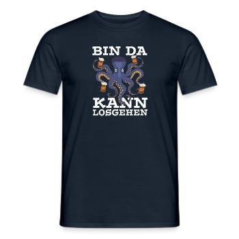 Bin da Kann losgehen Oktopus Achtarmig - Männer T-Shirt - Navy - Vorne - AI Model Male 178 light (178cm)