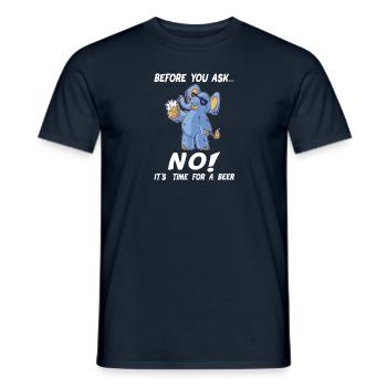 Before You Ask... NO! Durstiger blauer Elefephant - Männer T-Shirt - Navy - Vorne - AI Model Male 178 light (178cm)