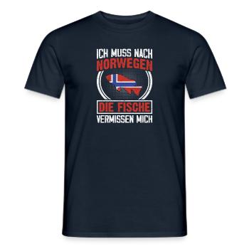 Angeln in Normwegen Angeltour Norwegen - Männer T-Shirt - Navy - Vorne - AI Model Male 178 light (178cm)