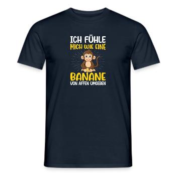Arbeit Bauarbeiter Affe Banane - Männer T-Shirt - Navy - Vorne - AI Model Male 178 light (178cm)