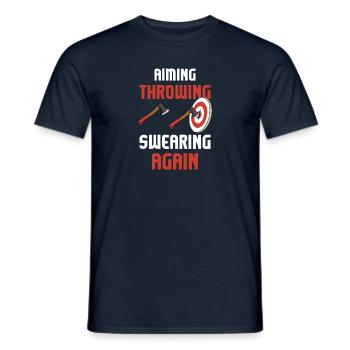 Axe ThrowIng Axe Double Axe Thrower - Men's T-Shirt - navy - Front - AI Model Male 178 light (178cm)