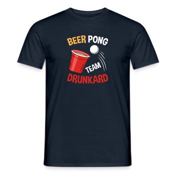 Jeu à boire Alcool Bière Student Party Beer pong - T-shirt homme - marine - Devant - AI Model Male 178 light (178cm)