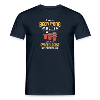 Jeu à boire Alcool Bière Student Party Beer pong - T-shirt homme - marine - Devant - AI Model Male 178 light (178cm)