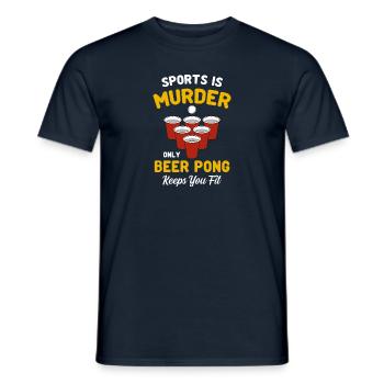 Jeu à boire Alcool Bière Student Party Beer pong - T-shirt homme - marine - Devant - AI Model Male 178 light (178cm)