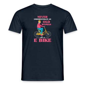 Elektrofahrrad Akku Batterie Fahrrad E-Bike - Männer T-Shirt - Navy - Vorne - AI Model Male 178 light (178cm)