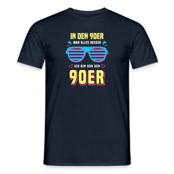 90er Jahre Mottoparty 1990er Neunziger Kostüm - Männer T-Shirt - Navy - Vorne - AI Model Male 178 light (178cm)