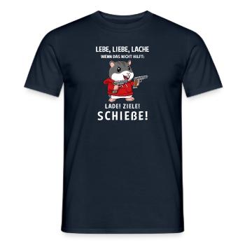 Lebe Liebe Lache Wenn Das Nicht Hilft Lade Ziele - Männer T-Shirt - Navy - Vorne - AI Model Male 178 light (178cm)