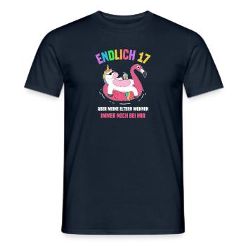 Endlich 17 Aber Meine Eltern Wohnen Noch Bei Mir - Männer T-Shirt - Navy - Vorne - AI Model Male 178 light (178cm)