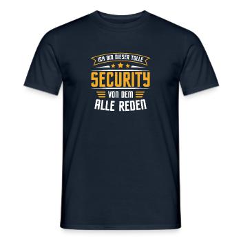 Sicherheitsdienst Türsteher Ordner Security - Männer T-Shirt - Navy - Vorne - AI Model Male 178 light (178cm)