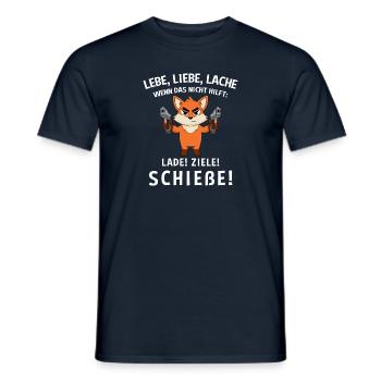 Lebe Liebe Lache Wenn Das Nicht Hilft Lade Ziele - Männer T-Shirt - Navy - Vorne - AI Model Male 178 light (178cm)