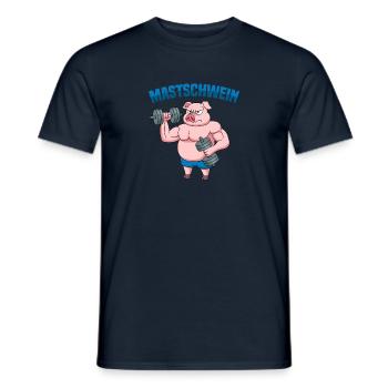 Fitness Muskeltraining Fitness Mastschwein - Männer T-Shirt - Navy - Vorne - AI Model Male 178 light (178cm)