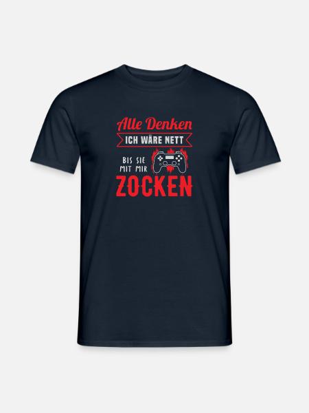 Controller Videospiel Gamer Computerspiel Zocken - Männer T-Shirt - Navy