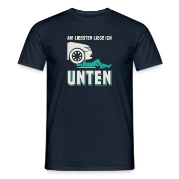 KFZ Mechaniker Mechatroniker Arbeitskleidung - Männer T-Shirt - Navy - Vorne - AI Model Male 178 light (178cm)