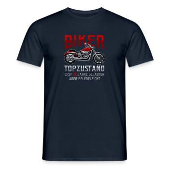 35. Geburtstag Biker Motorradfahrer Motorrad - Männer T-Shirt - Navy - Vorne - AI Model Male 178 light (178cm)