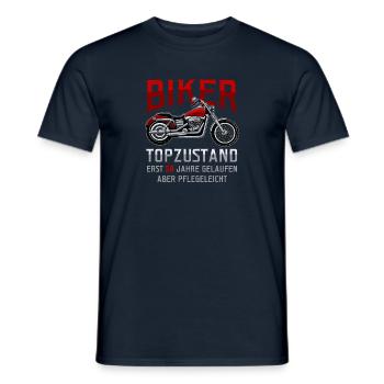 50. Geburtstag Biker Motorradfahrer Motorrad - Männer T-Shirt - Navy - Vorne - AI Model Male 178 light (178cm)