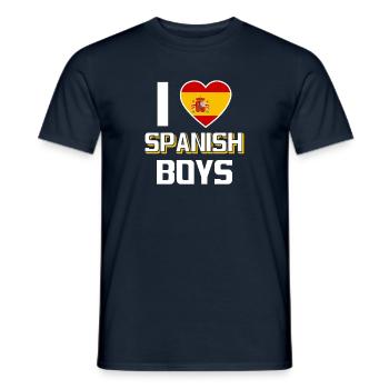 I Love Spanish Boys Nationality Spain - Men's T-Shirt - navy - Front - AI Model Male 178 light (178cm)