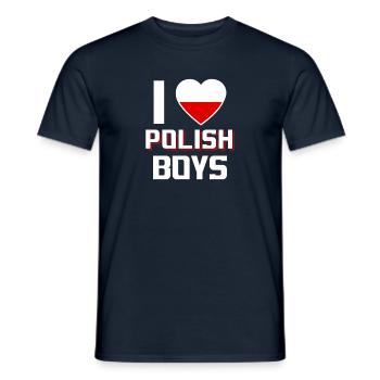 I Love Polish Boys Nationality Poland - Men's T-Shirt - navy - Front - AI Model Male 178 light (178cm)