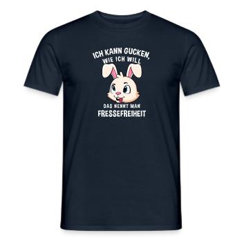 Fressefreiheit Tier Gesichtsausdruck Motiv - Männer T-Shirt - Navy - Vorne - AI Model Male 178 light (178cm)